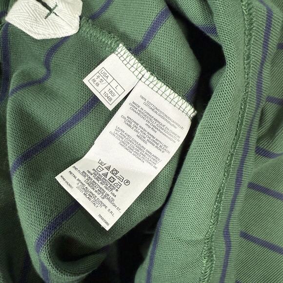 Brooks Brothers Men’s Size L Blue White Green Striped Polo Short Sleeve Y2K Prep - Picture 8 of 8